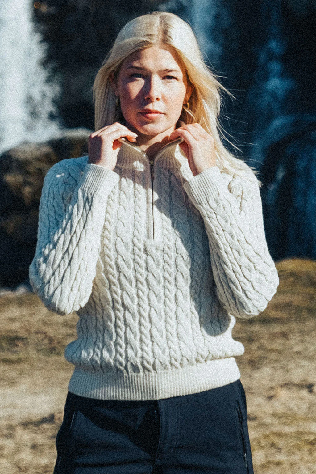 Madeline Half-Zip Baby Alpaca Sweater