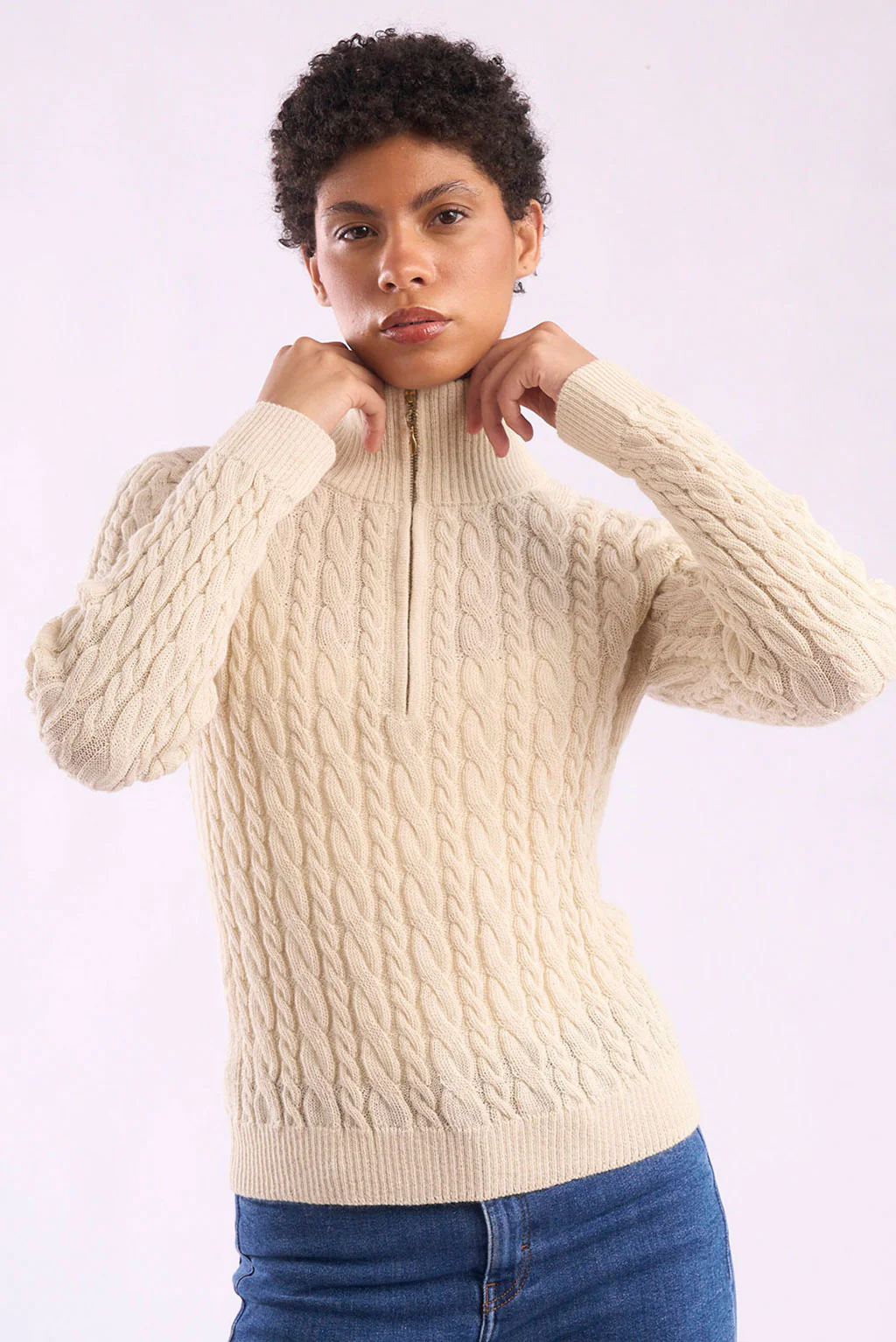 Madeline Half-Zip Baby Alpaca Sweater - Image 4