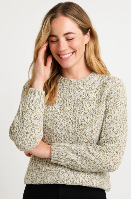 Marled Cotton Fitted Sweater