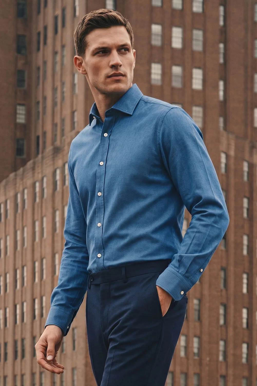 Men's Premium Cotton Blue Shirt