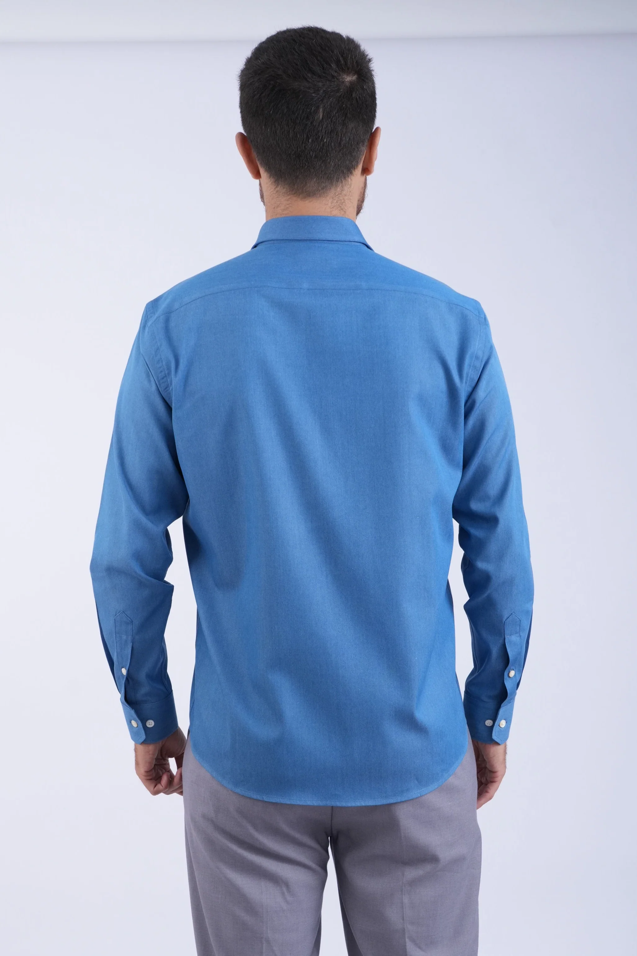 Men's Premium Cotton Blue Shirt - Image 6