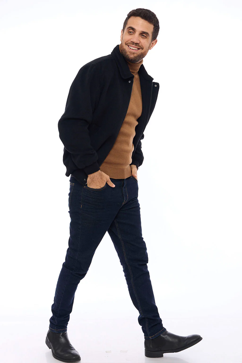 Men's Baby Alpaca Bomber Jacket - Image 4