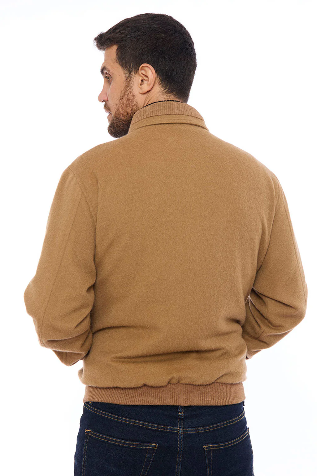 Men's Baby Alpaca Bomber Jacket - Image 4