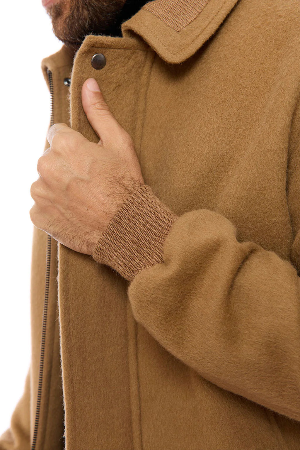 Men's Baby Alpaca Bomber Jacket - Image 5