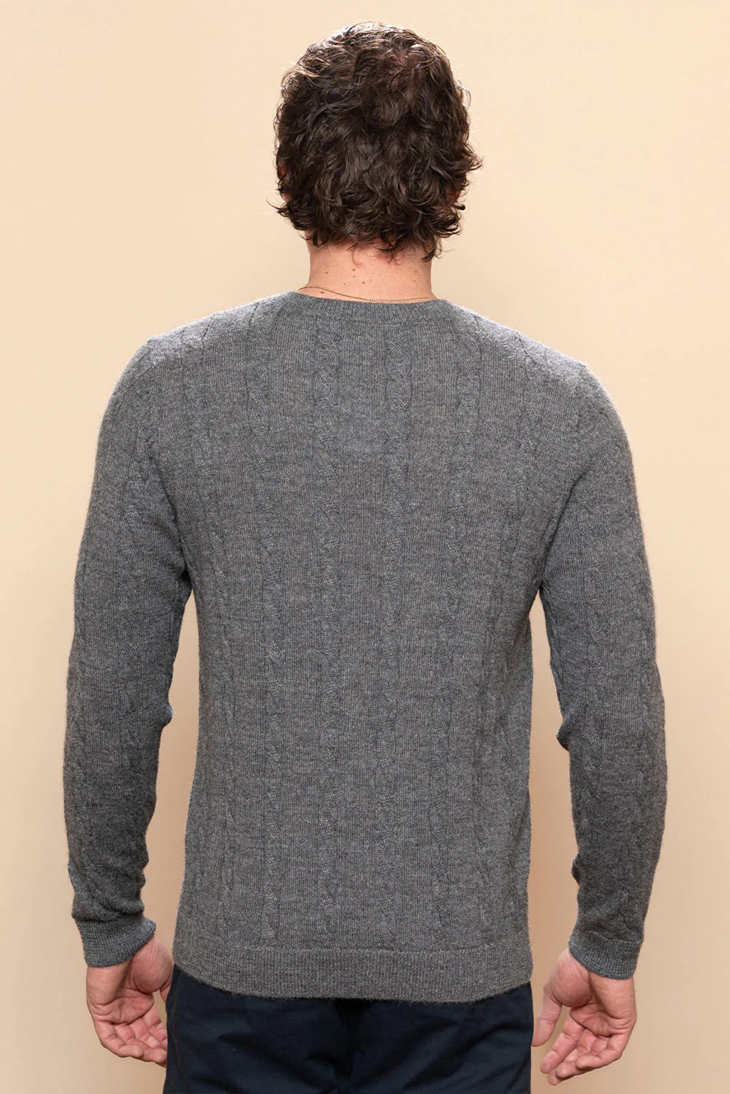 Men’s Braided Baby Alpaca Sweater - Image 12