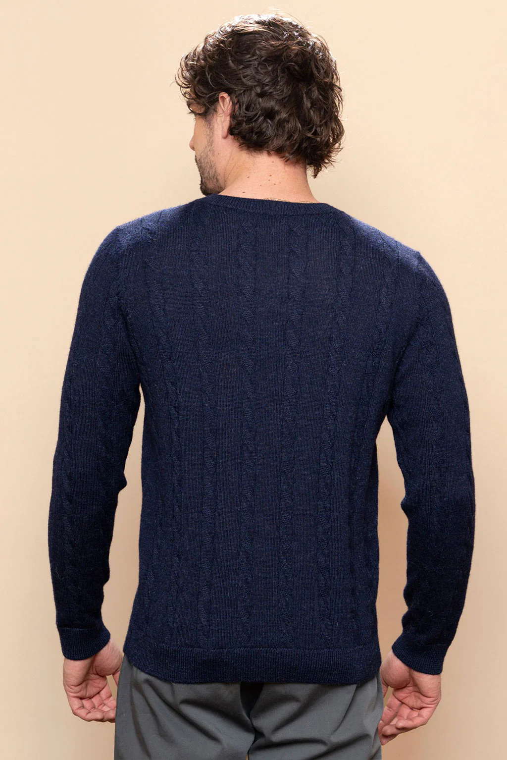 Men’s Braided Baby Alpaca Sweater - Image 3