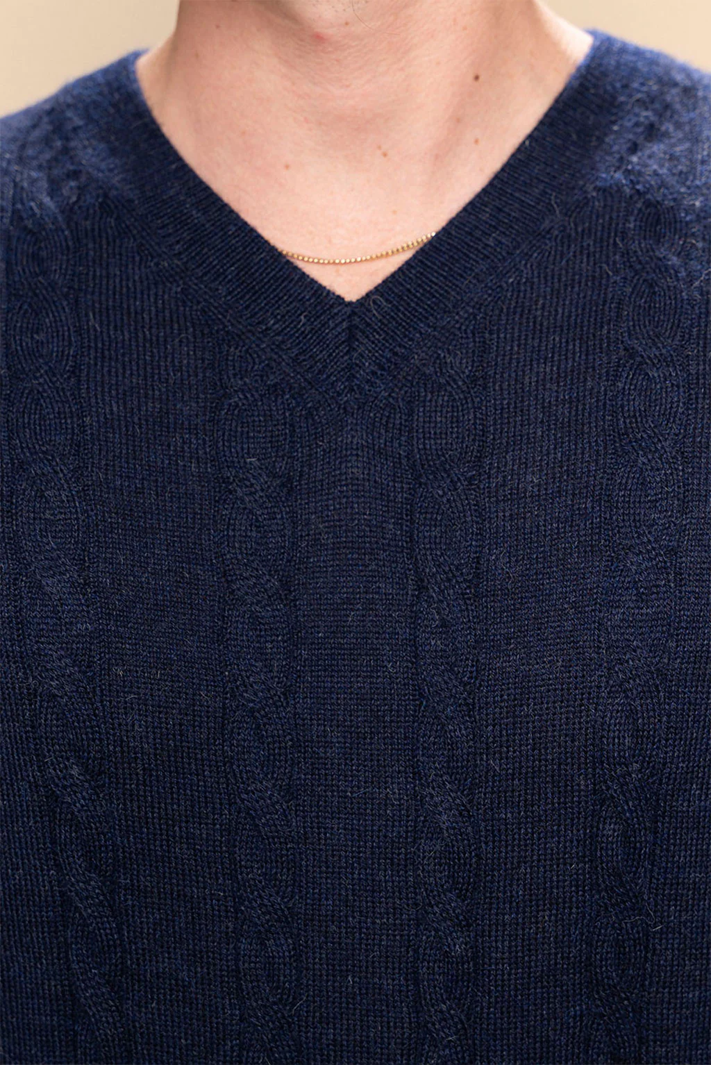 Men’s Braided Baby Alpaca Sweater - Image 4