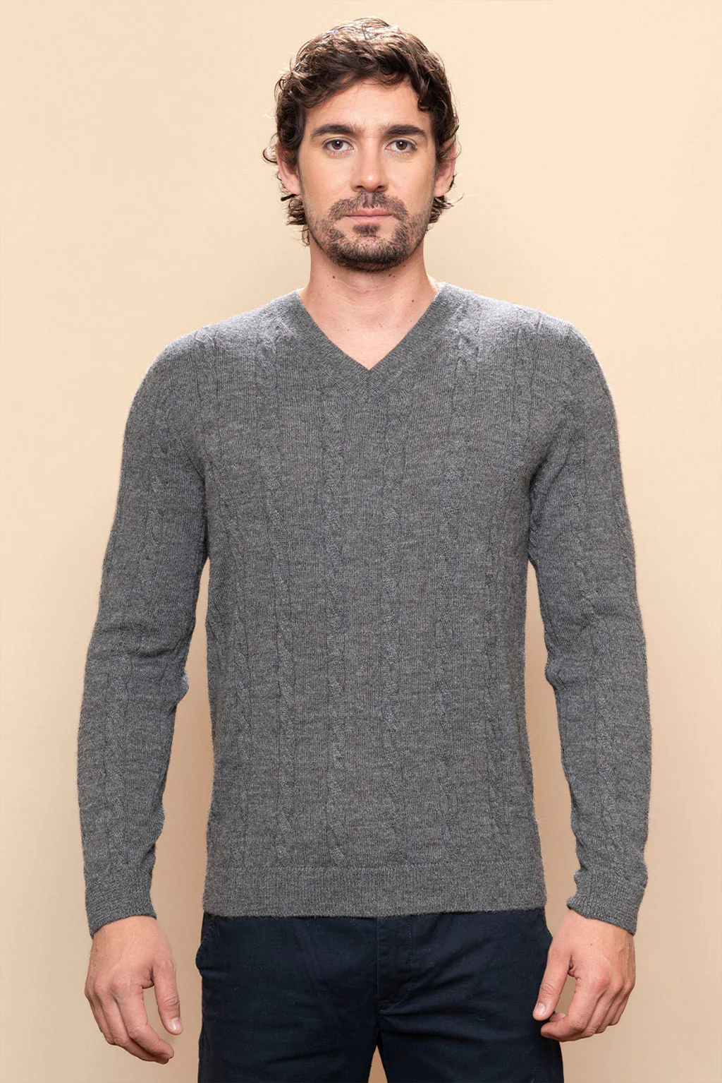 Men’s Braided Baby Alpaca Sweater - Image 9