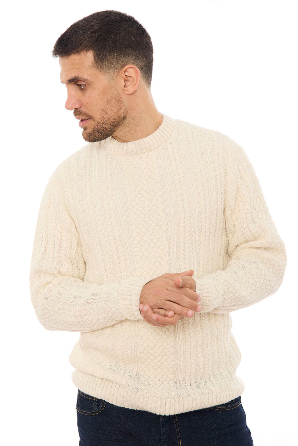 Men's Cable Baby Alpaca Sweater - Image 2