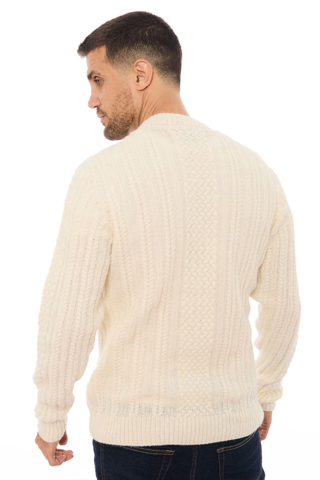 Men's Cable Baby Alpaca Sweater - Image 4