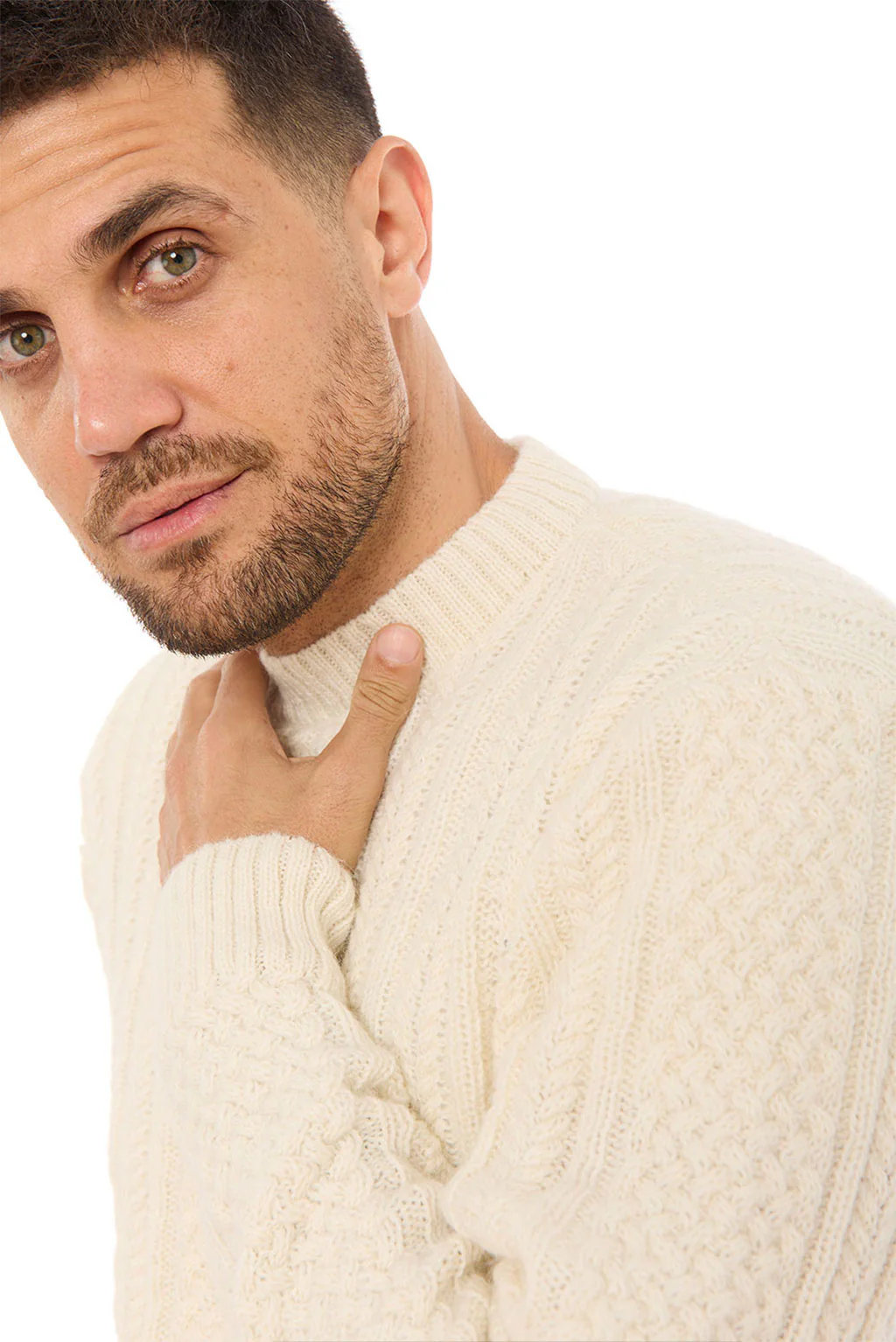 Men's Cable Baby Alpaca Sweater - Image 5
