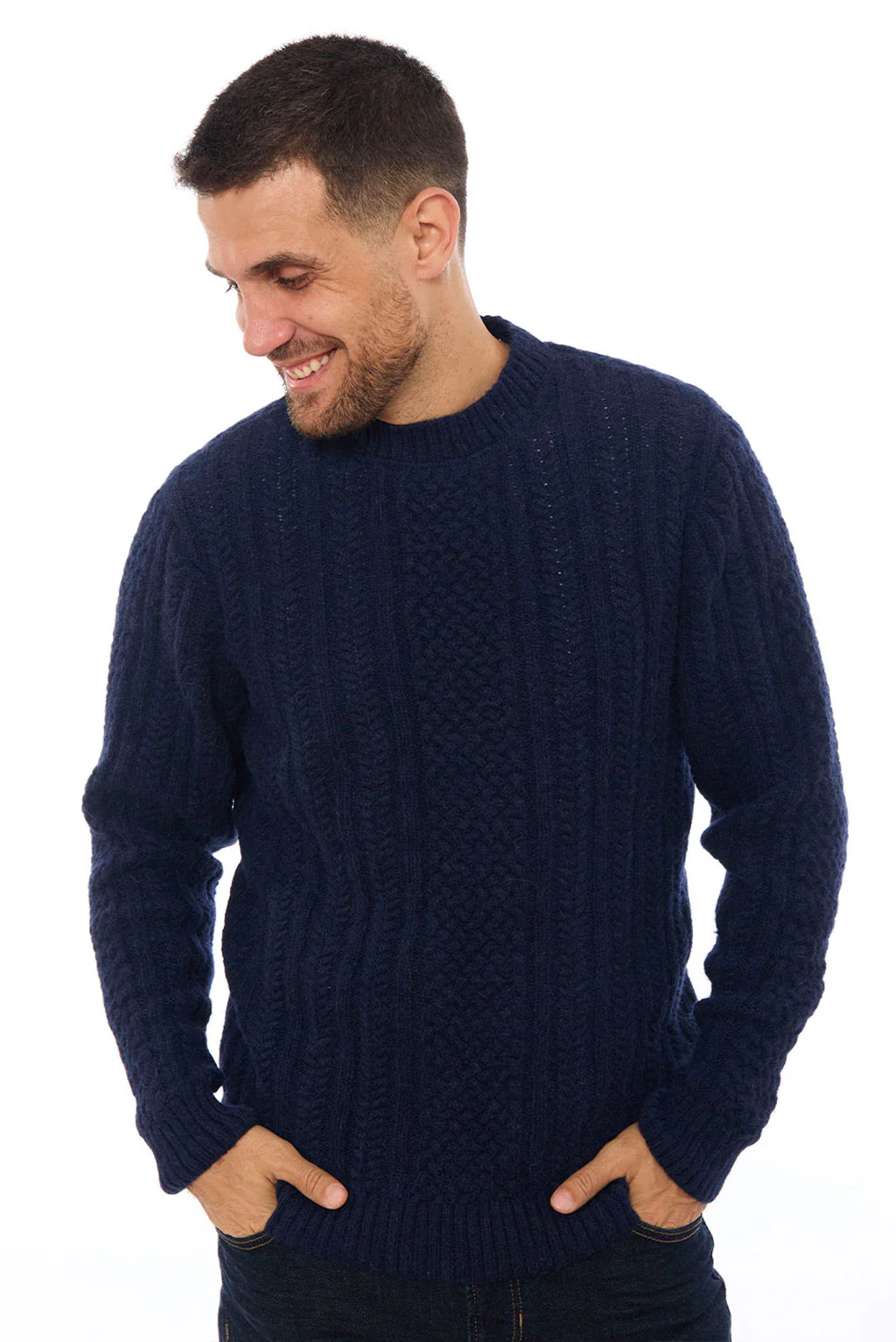 Men's Cable Baby Alpaca Sweater - Image 7