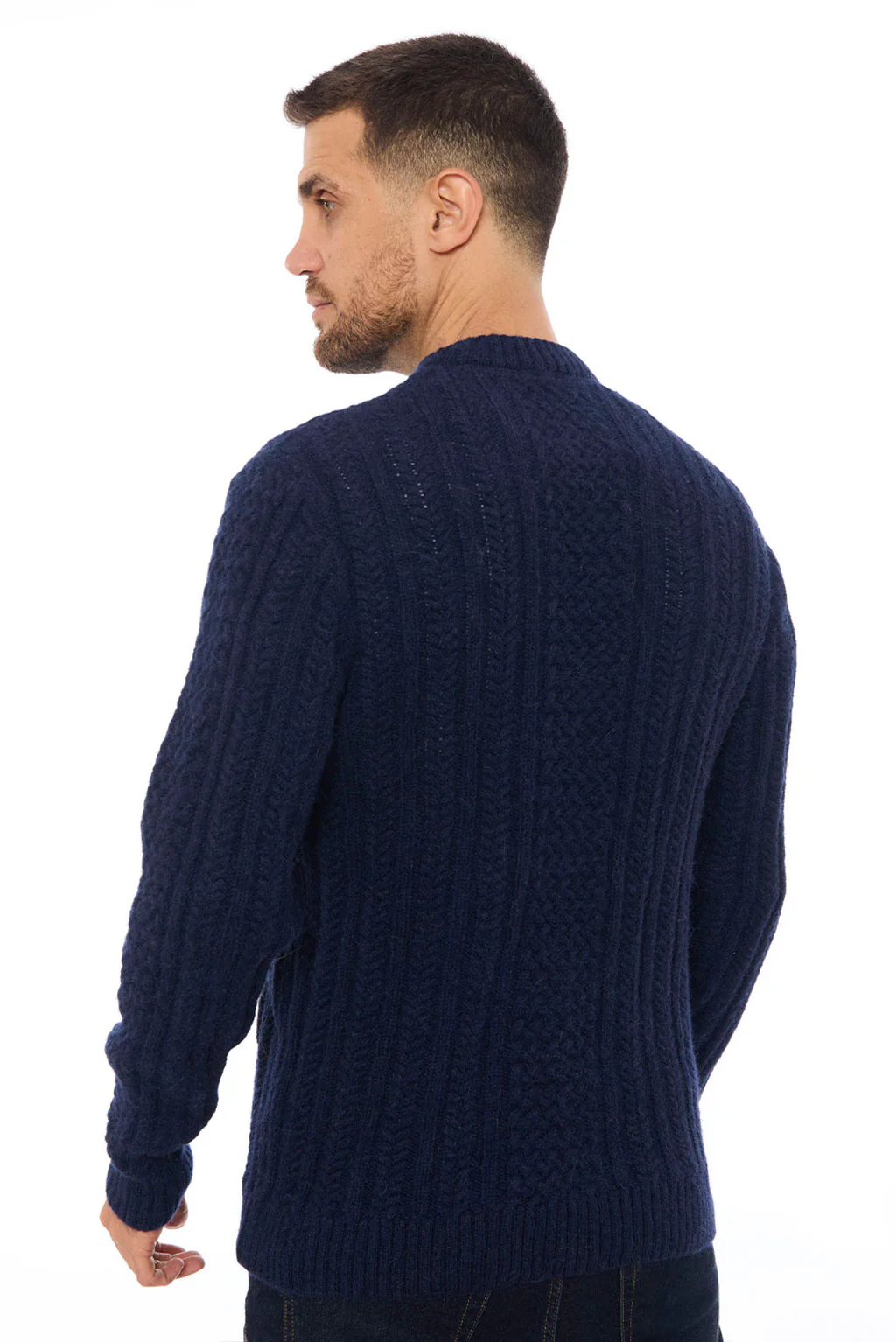 Men's Cable Baby Alpaca Sweater - Image 8
