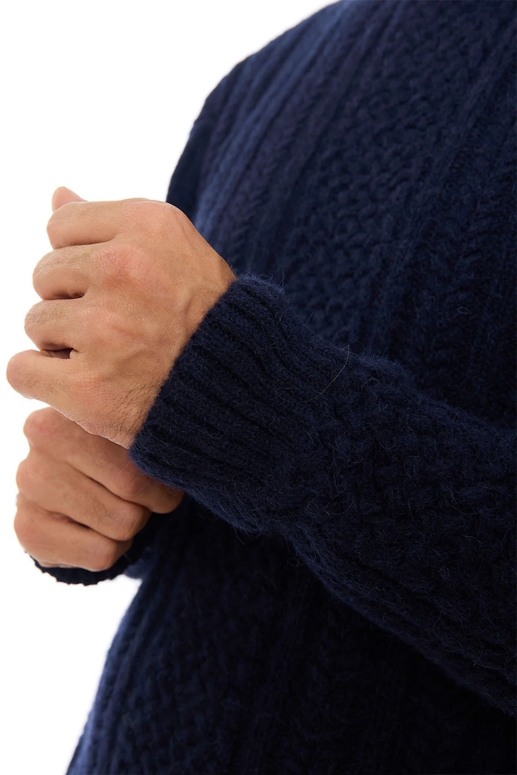 Men's Cable Baby Alpaca Sweater - Image 9