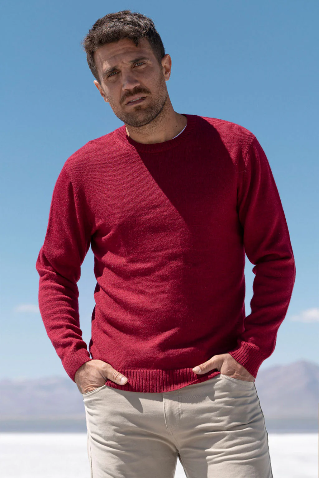 Men's Crew-Neck Royal Alpaca Sweater - Image 2