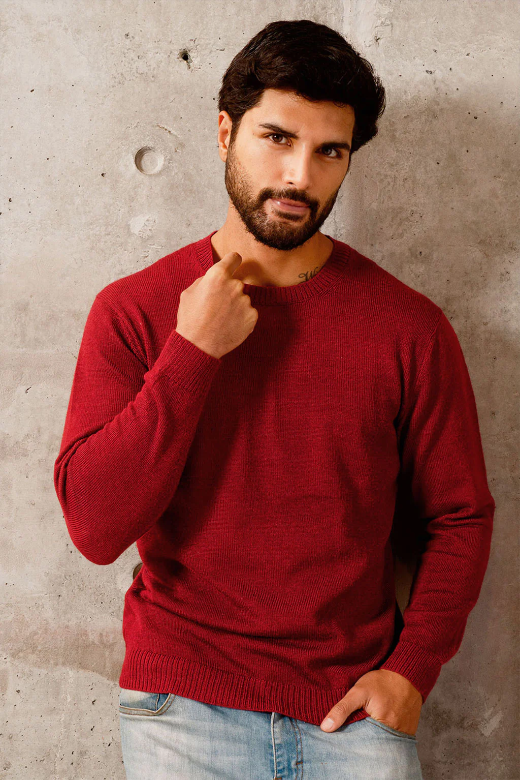 Men's Crew-Neck Royal Alpaca Sweater - Image 3