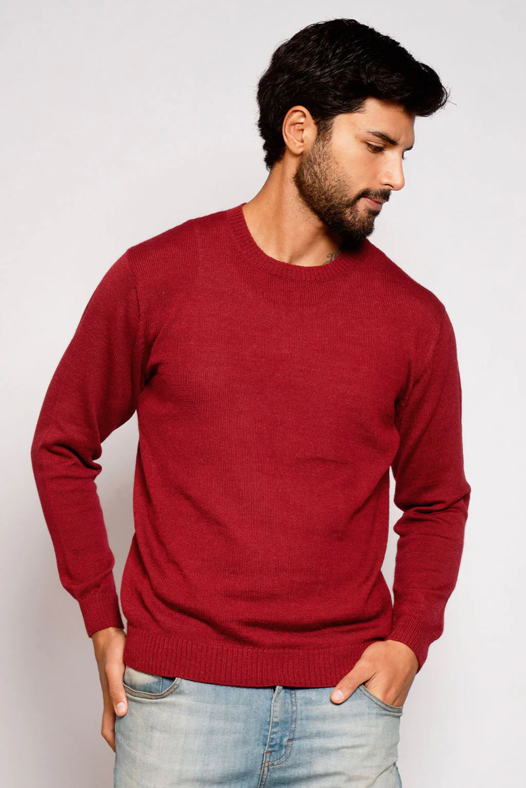 Men's Crew-Neck Royal Alpaca Sweater - Image 5