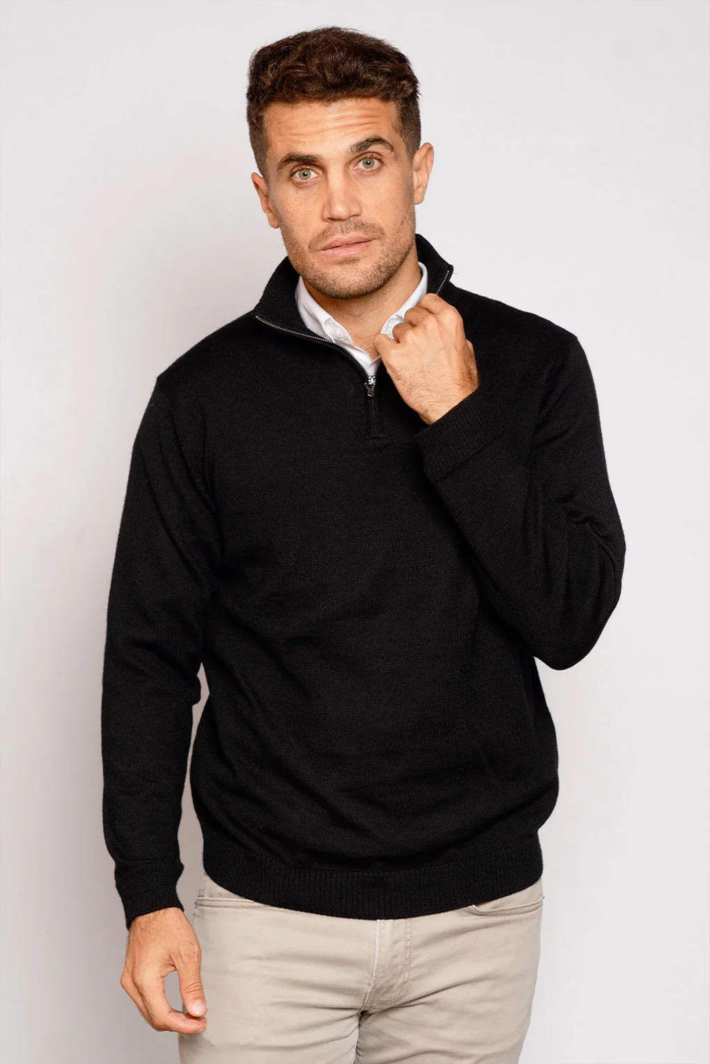 Men's Half-Zip Royal Alpaca Sweater - Image 22