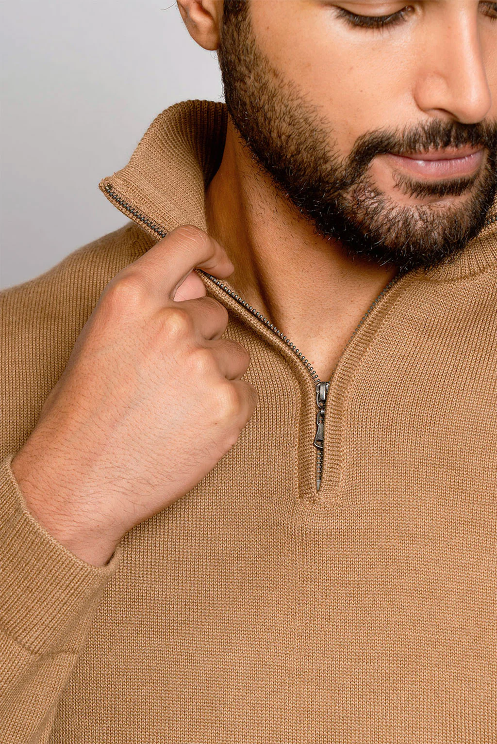 Men's Half-Zip Royal Alpaca Sweater - Image 9