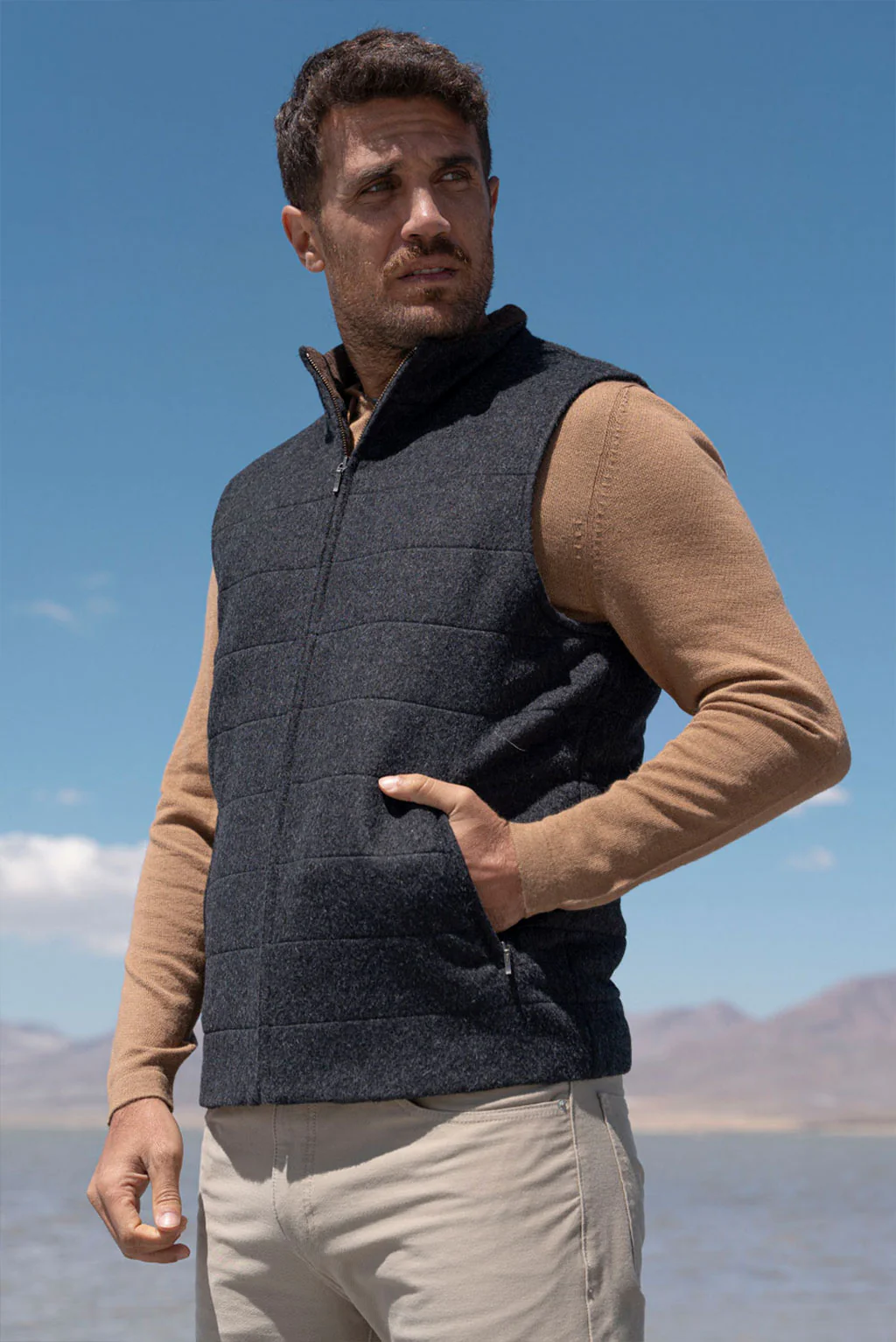 Men’s Quilted Baby Alpaca Vest - Image 4