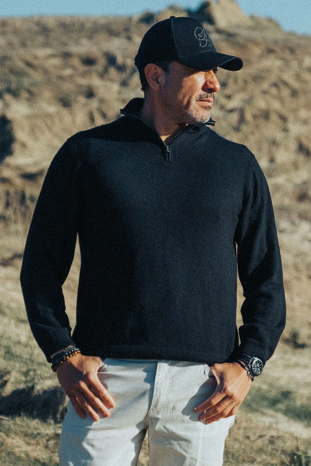 Men's Half-Zip Royal Alpaca Sweater - Image 13