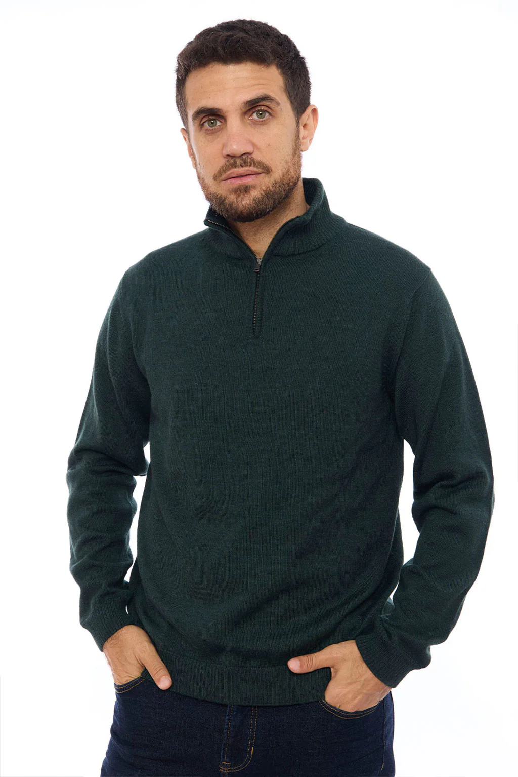 Men's Half-Zip Royal Alpaca Sweater - Image 20