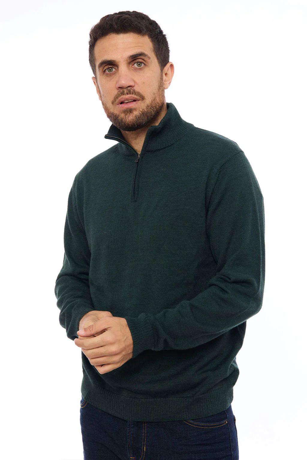 Men's Half-Zip Royal Alpaca Sweater - Image 21