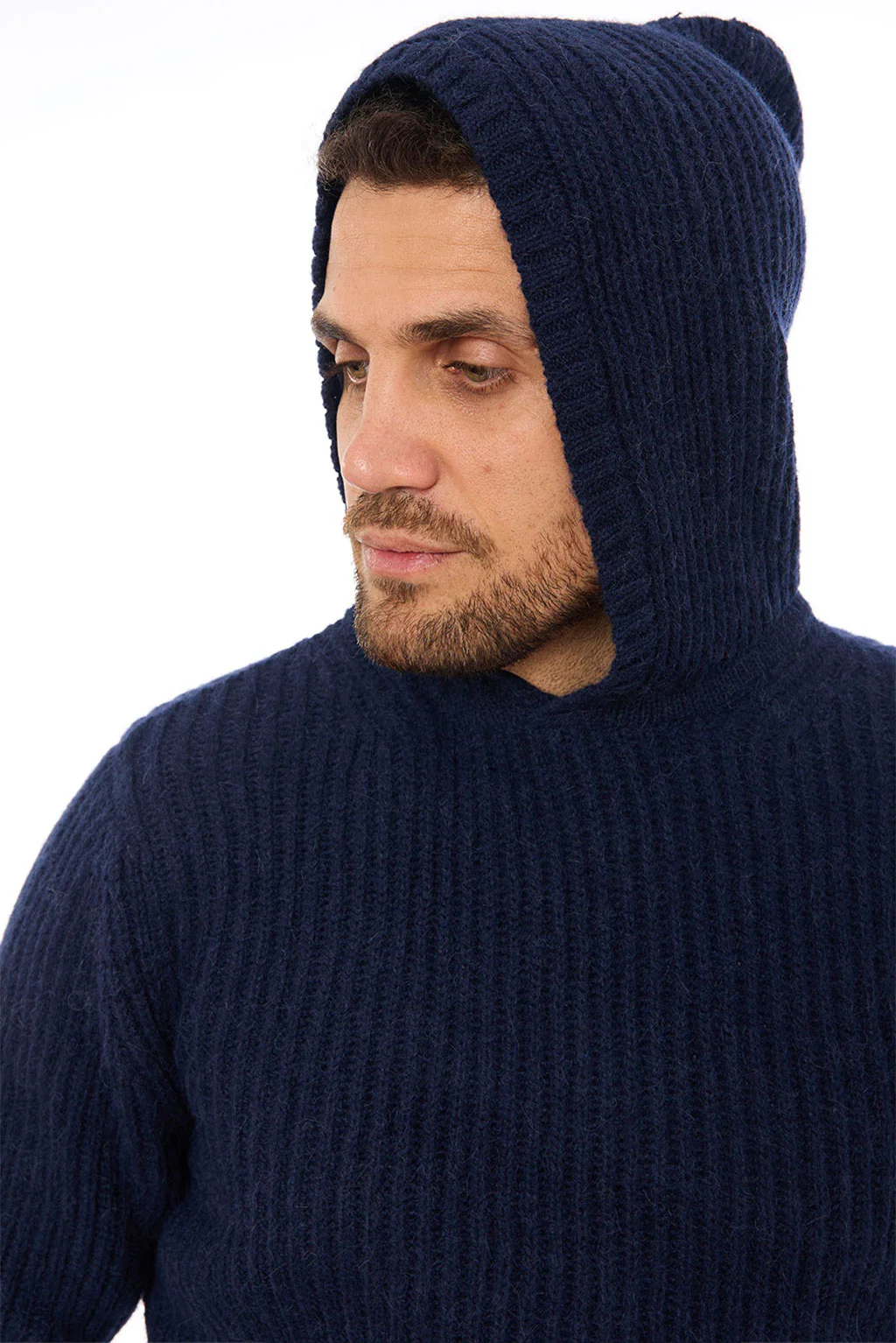 Men's Textured Baby Alpaca Hoodie - Image 6