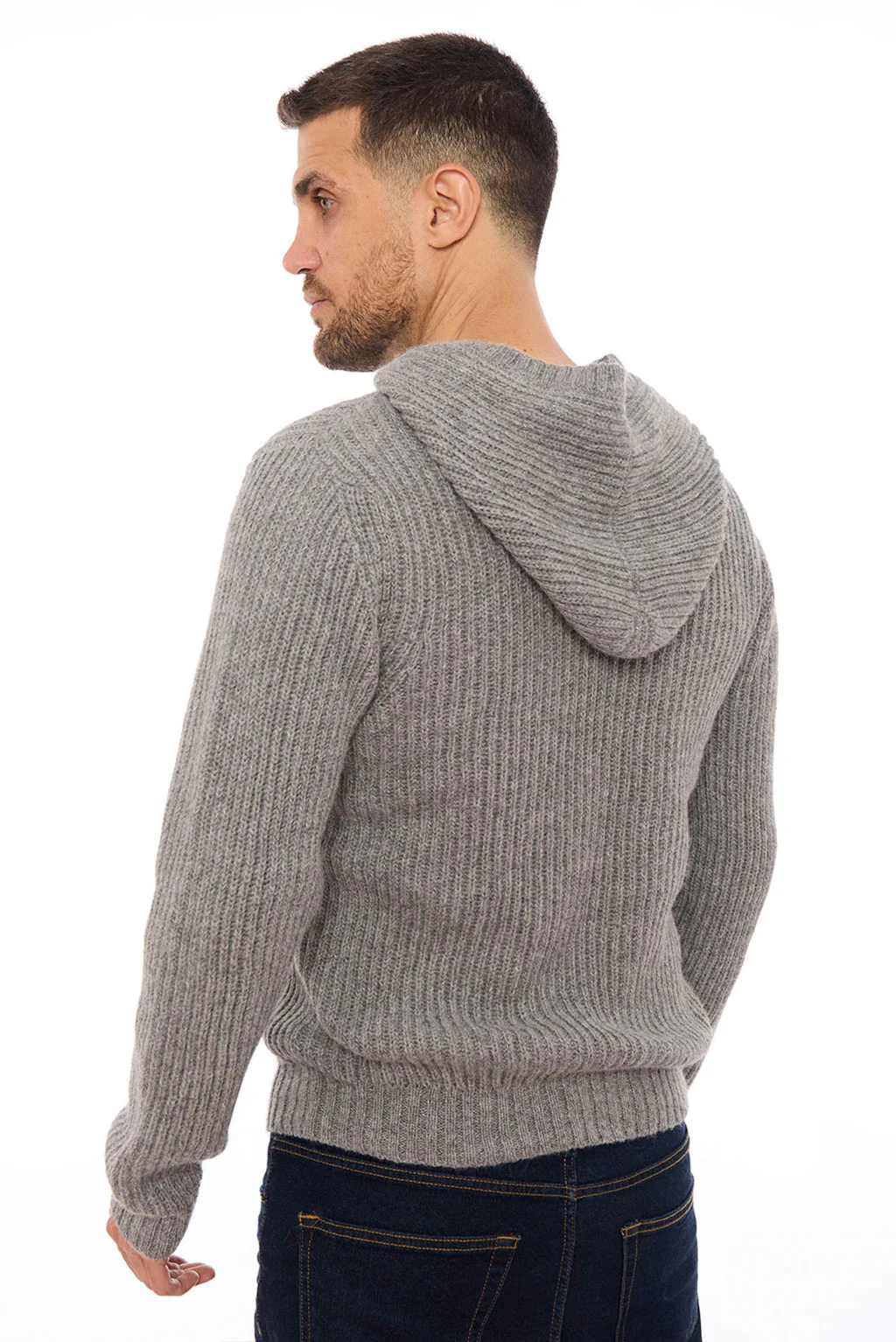 Men's Textured Baby Alpaca Hoodie - Image 10