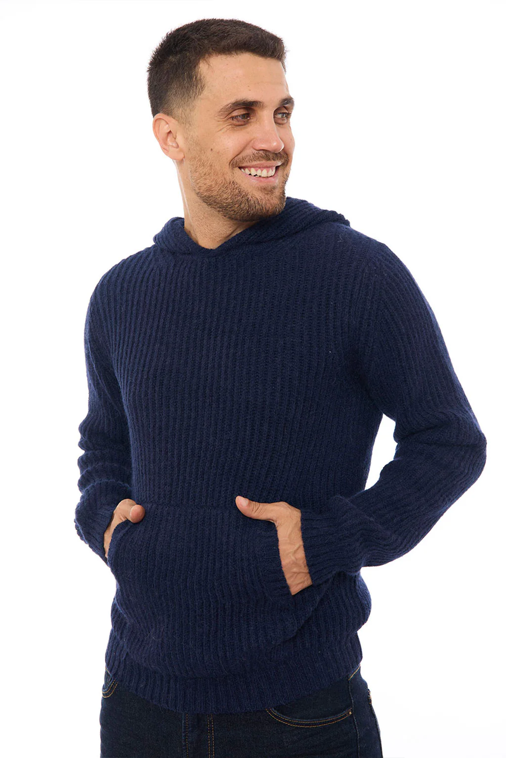 Men's Textured Baby Alpaca Hoodie - Image 4