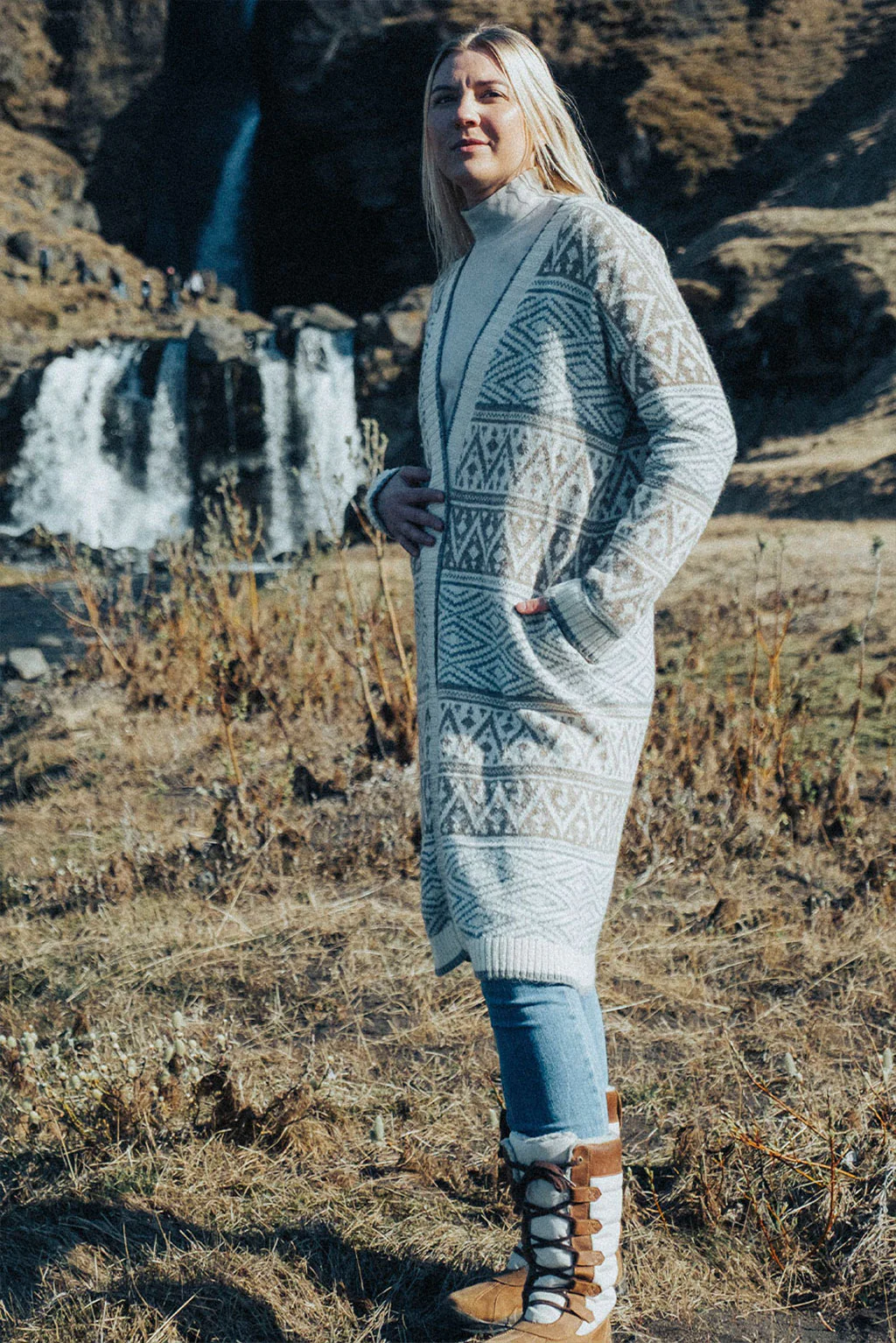 Myra Long Baby Alpaca Cardigan - Image 3