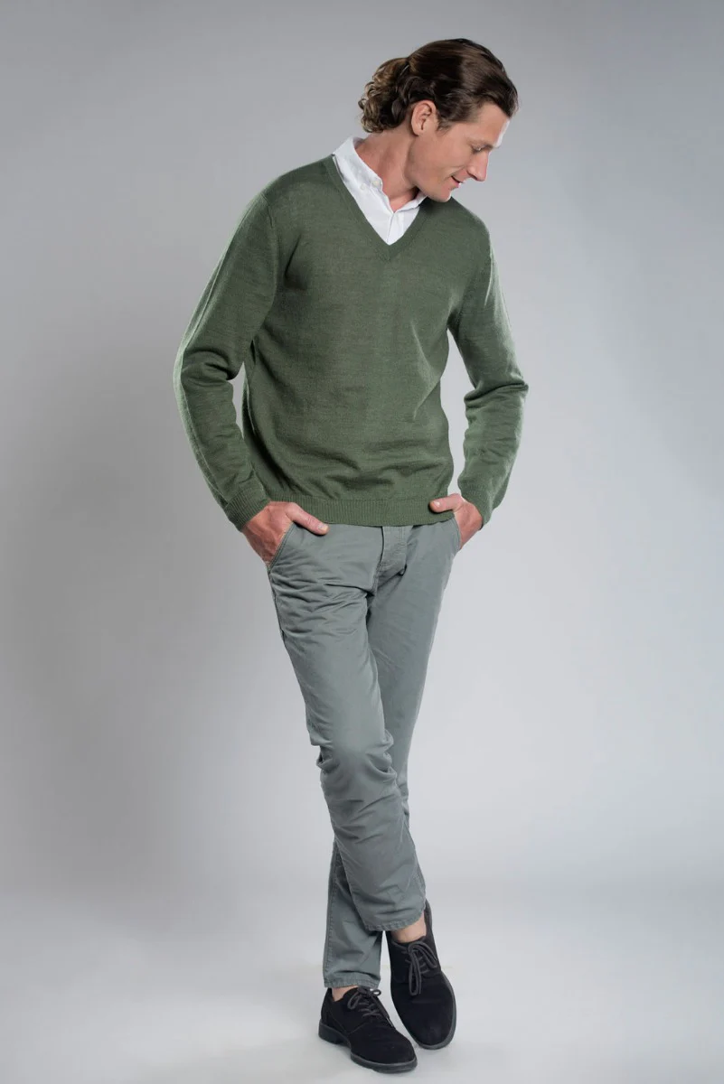 Odin V-Neck 100% CashLlama Sweater - Image 8