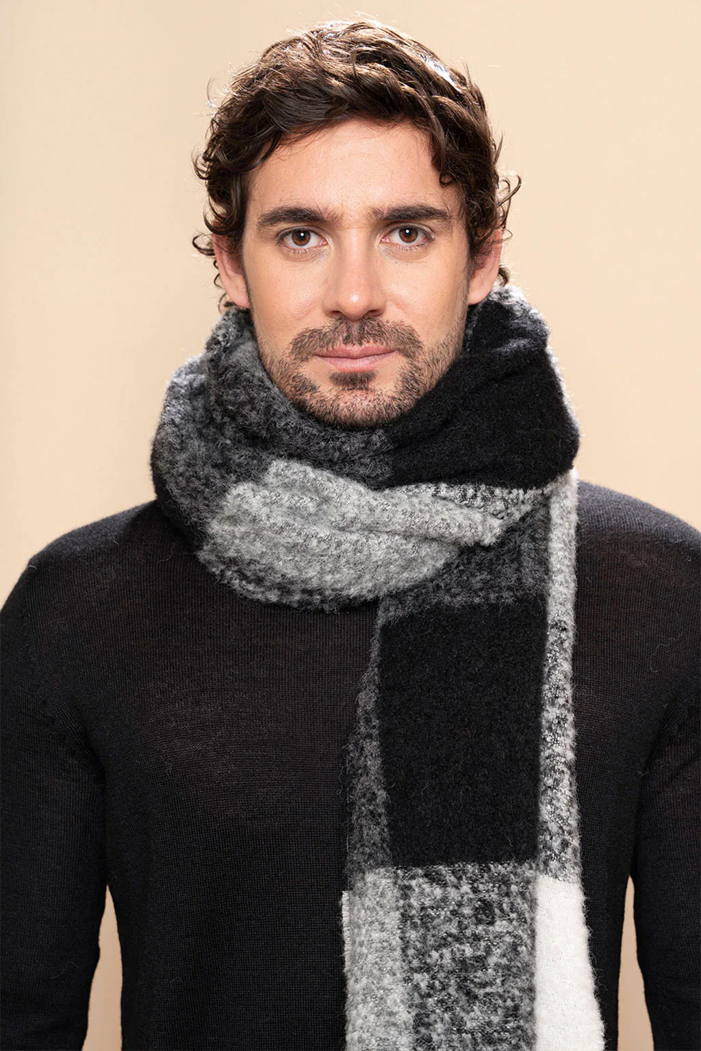 Plaid Chunky Alpaca Scarf - Image 2