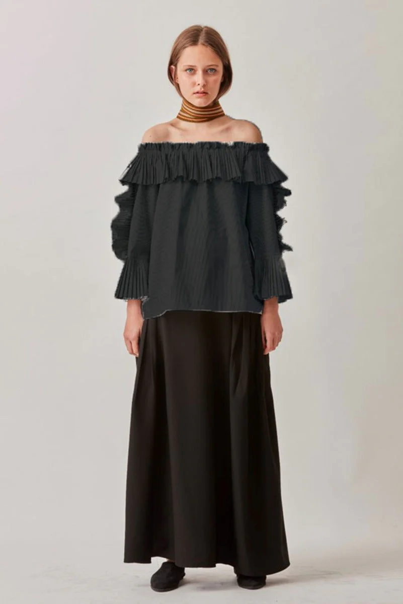 Pleats Cotton Blouse - Image 2