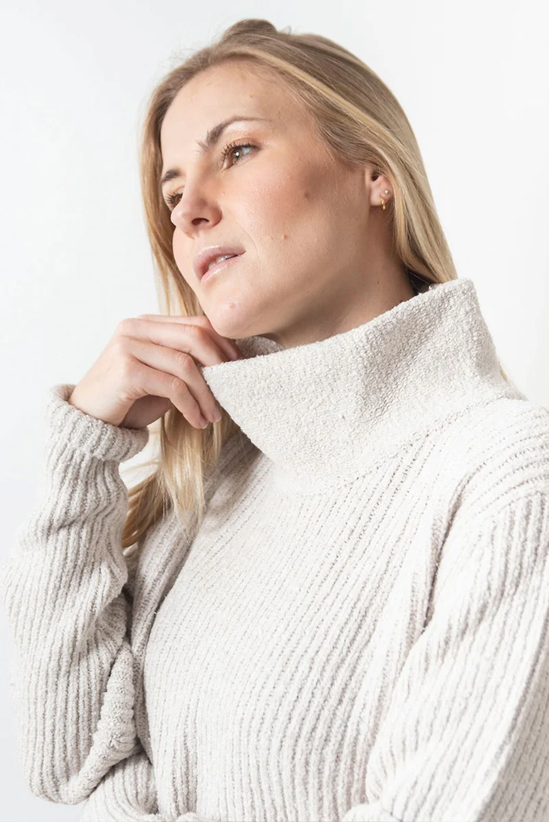 Pocket Turtleneck Cotton Sweater - Image 3