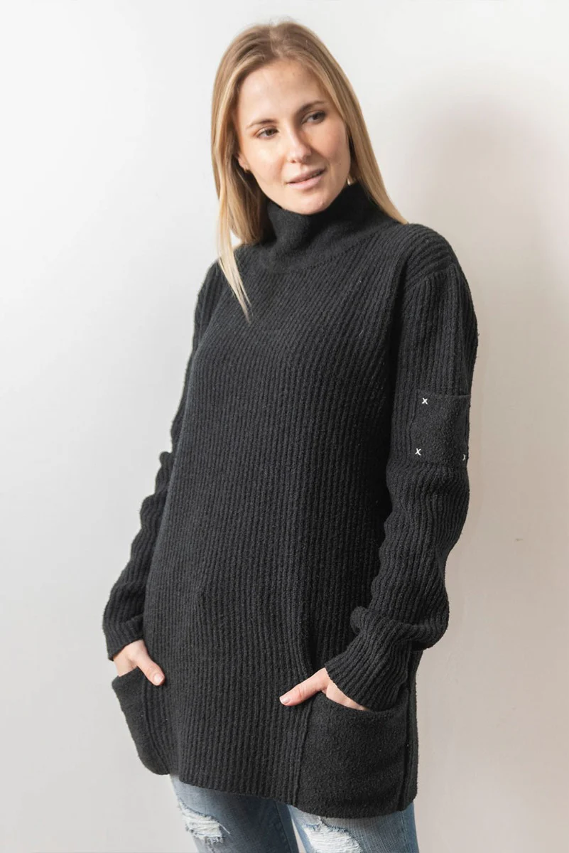 Pocket Turtleneck Cotton Sweater - Image 5