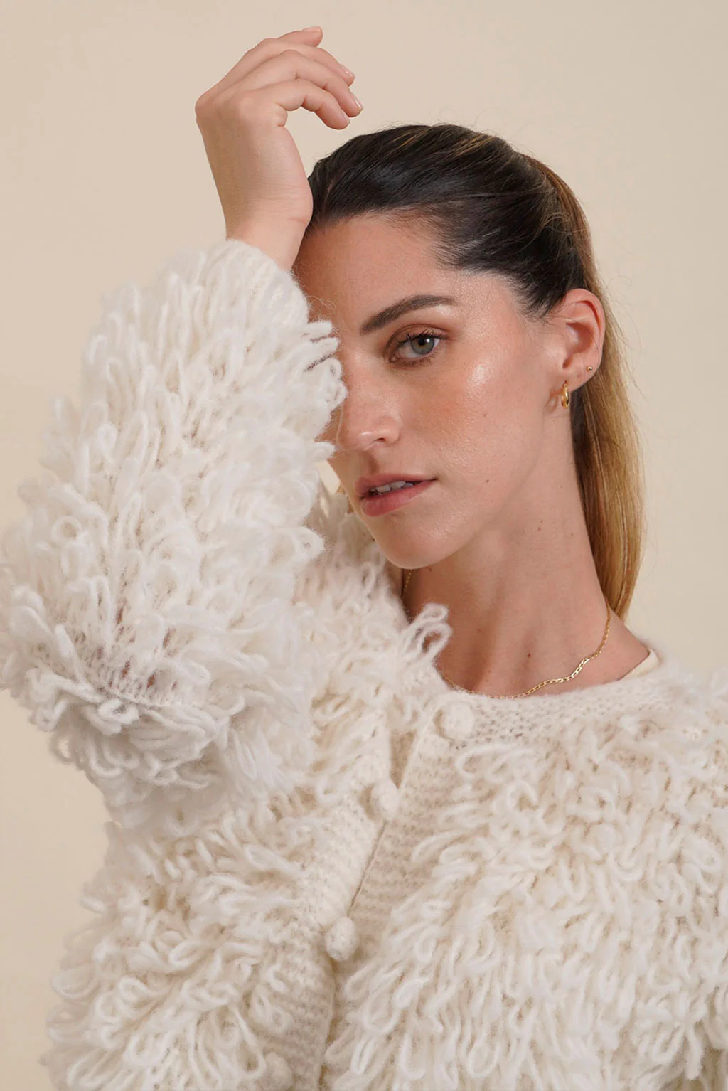 Pom Pom Baby Alpaca Cardigan - Image 12
