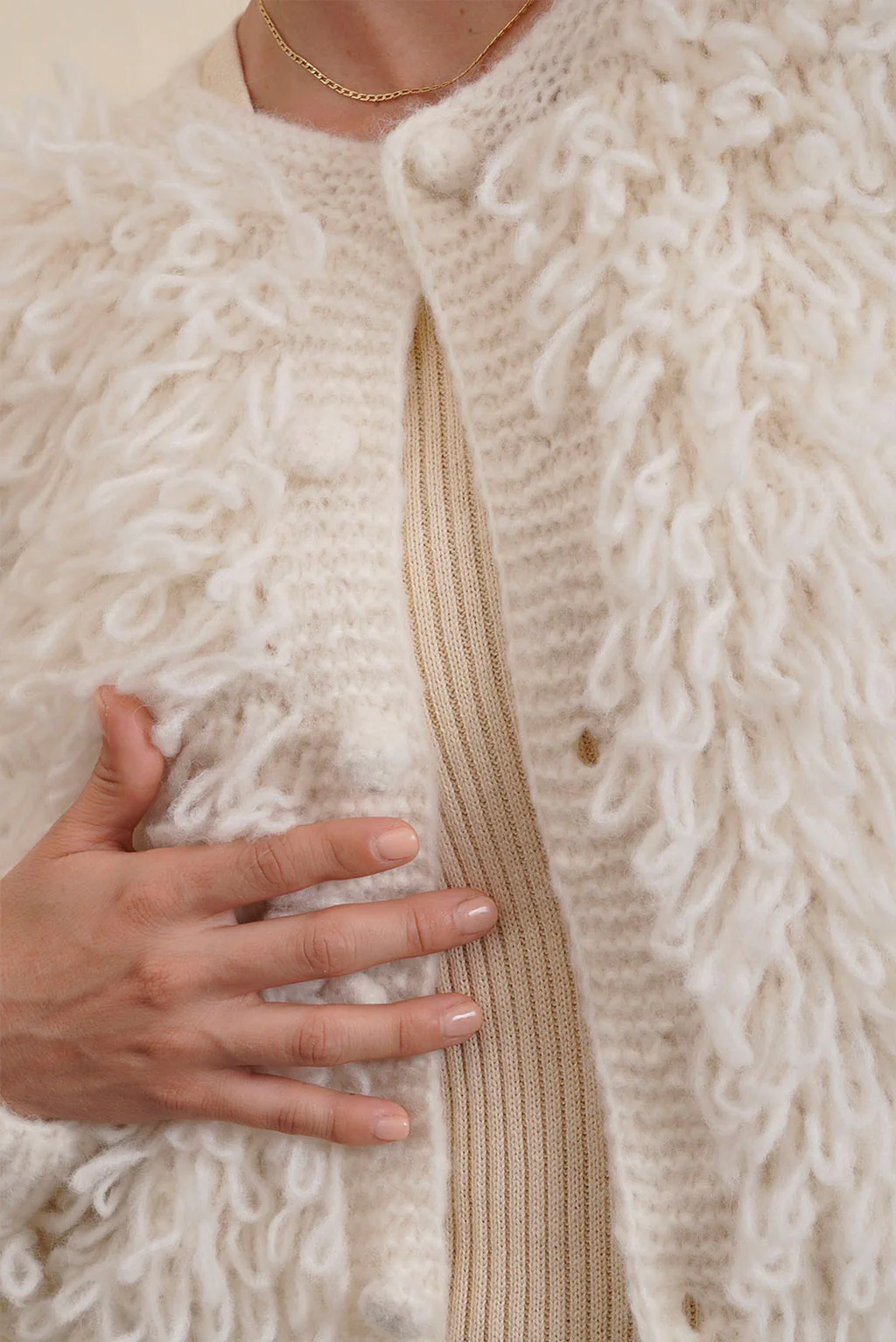 Pom Pom Baby Alpaca Cardigan - Image 13