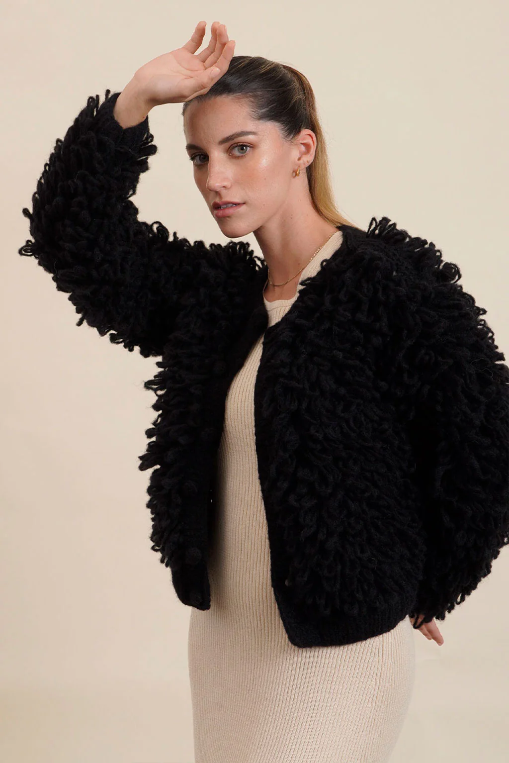 Pom Pom Baby Alpaca Cardigan - Image 2