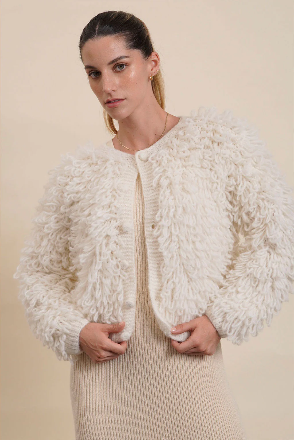 Pom Pom Baby Alpaca Cardigan - Image 9