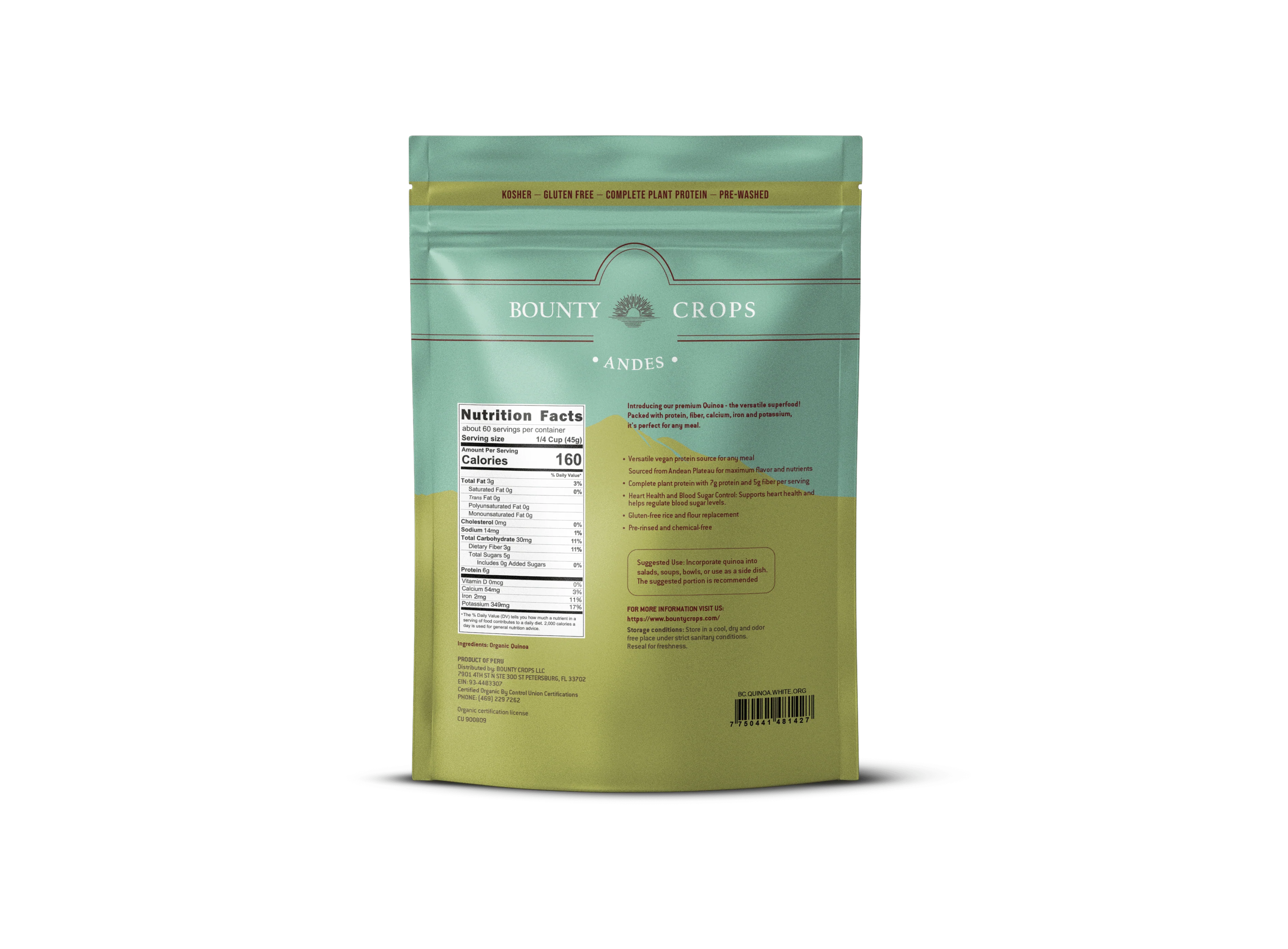 Quinoa Organic White, 5 lb. / 2.27 kg., Complete Protein ($5.18 lb. / $0.32 once) - Image 2