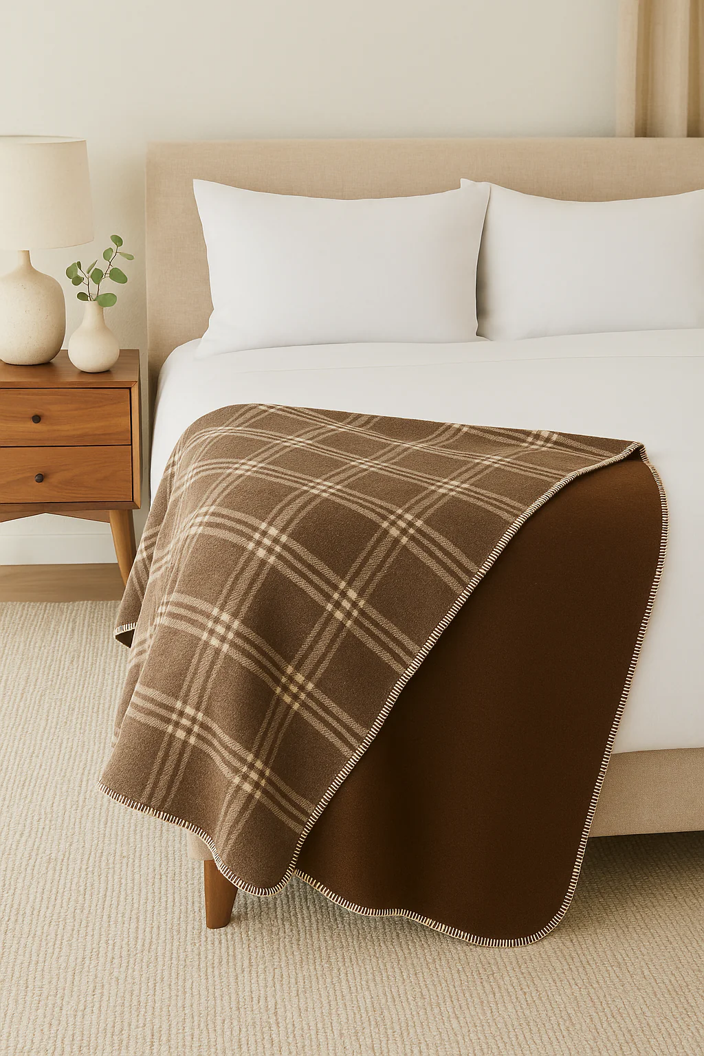 Reversible Check Royal Alpaca Blanket - Image 3