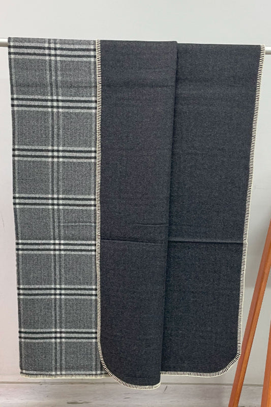 Reversible Check Royal Alpaca Blanket - Image 5