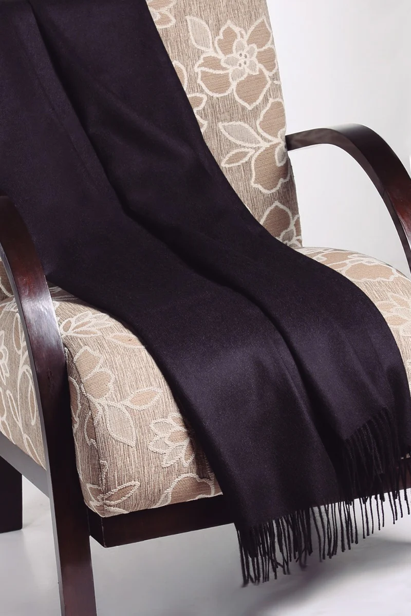 Solid Color 100% Baby Alpaca Blanket Throw - Image 3