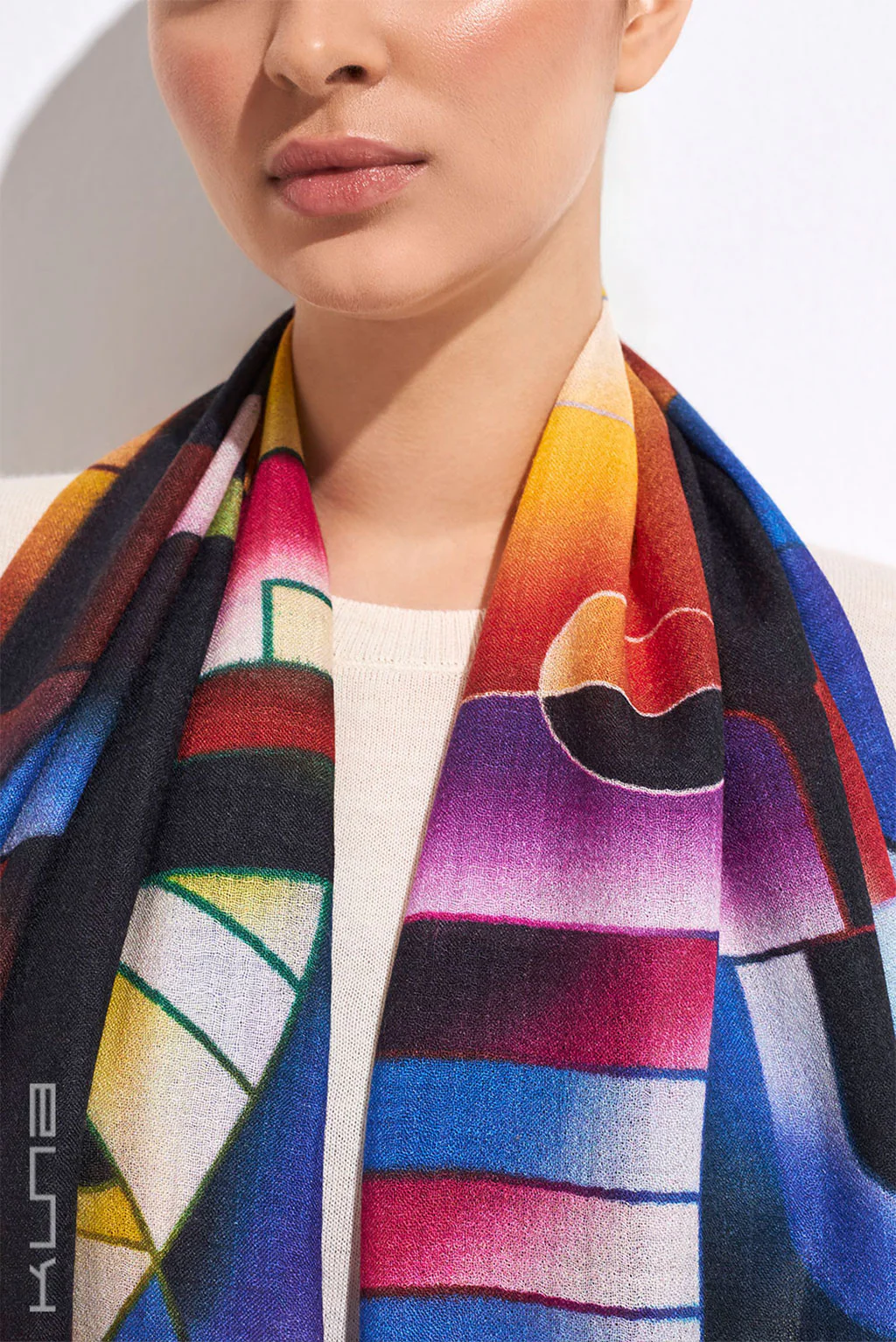 Sunset of the Wanderer Baby Alpaca & Silk Shawl - Image 2