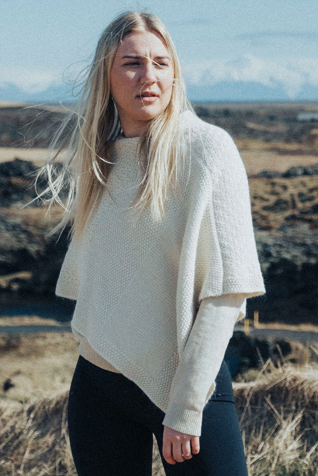 Textured Baby Alpaca Poncho - Image 5