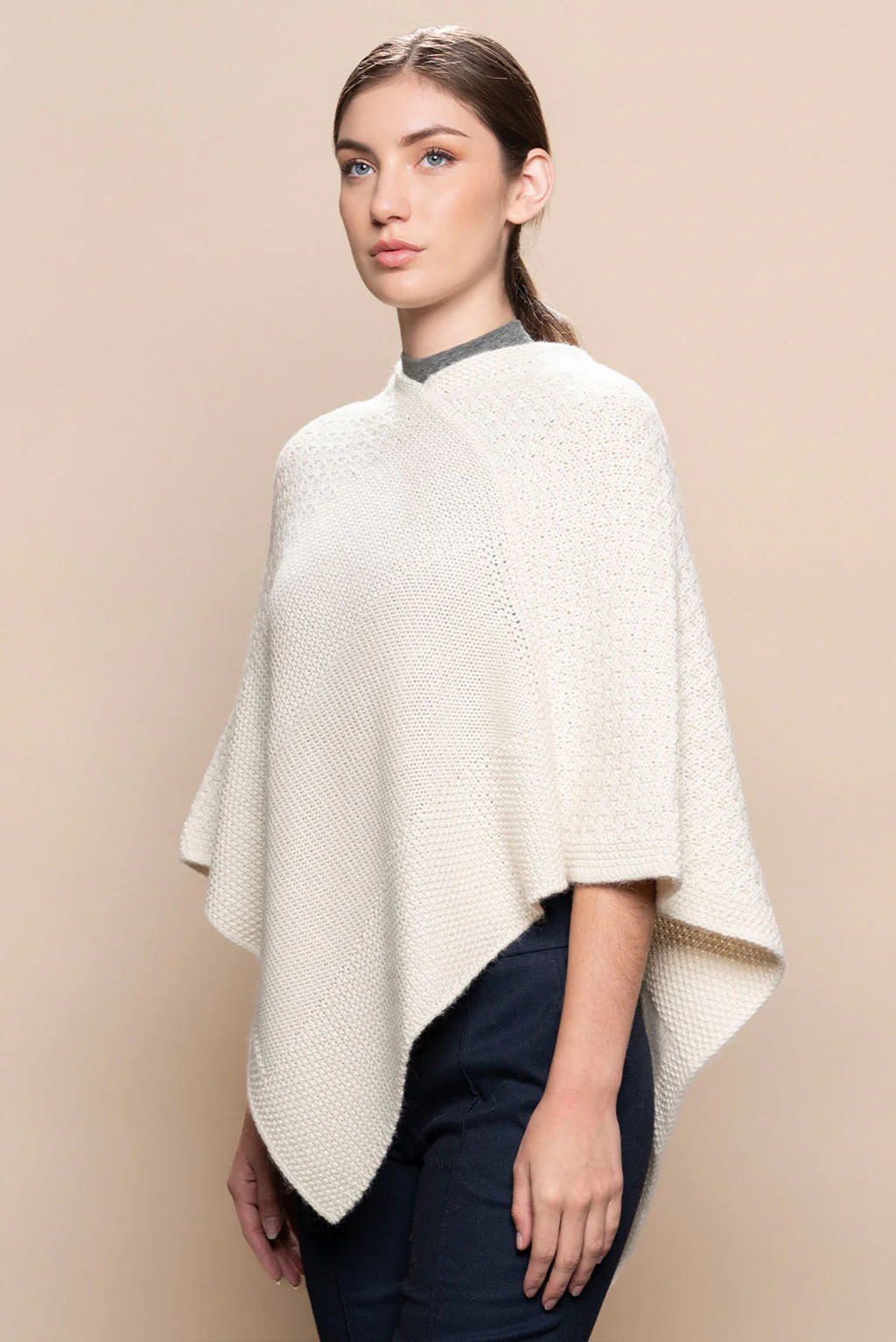 Textured Baby Alpaca Poncho - Image 8