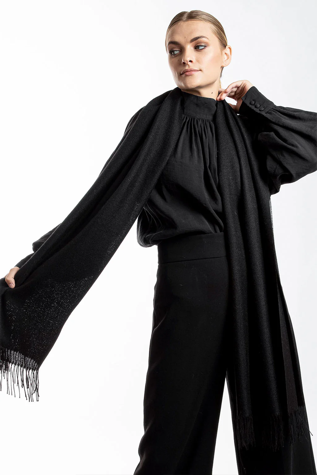 Unicolor Classic Baby Alpaca Shawl - Image 9