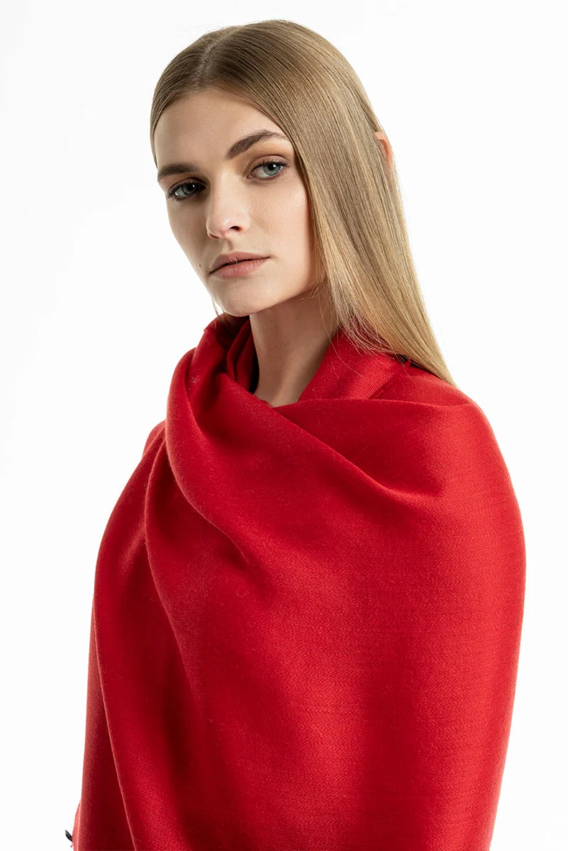 Unicolor Sateen Baby Alpaca & Silk Shawl - Image 10