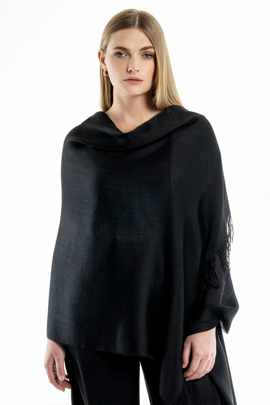 Unicolor Sateen Baby Alpaca & Silk Shawl - Image 4